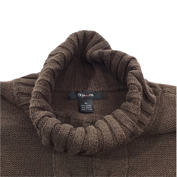 STYLE & CO. - Knitted Turtleneck Short Sleeve Sweater Dress - XL - Picture 12 of 14